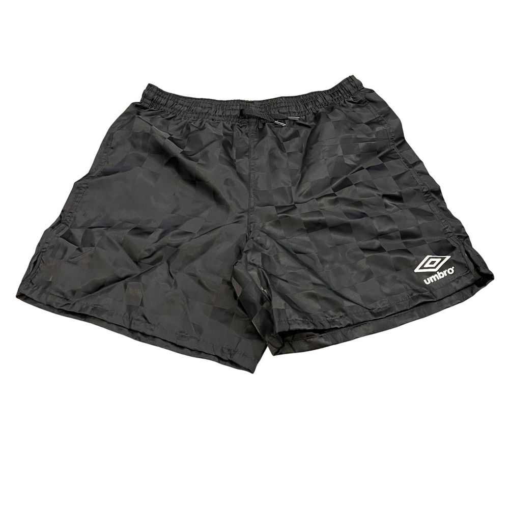 Vintage Umbro Soccer Shorts Mens Medium Black Checkerboard Athletic Training